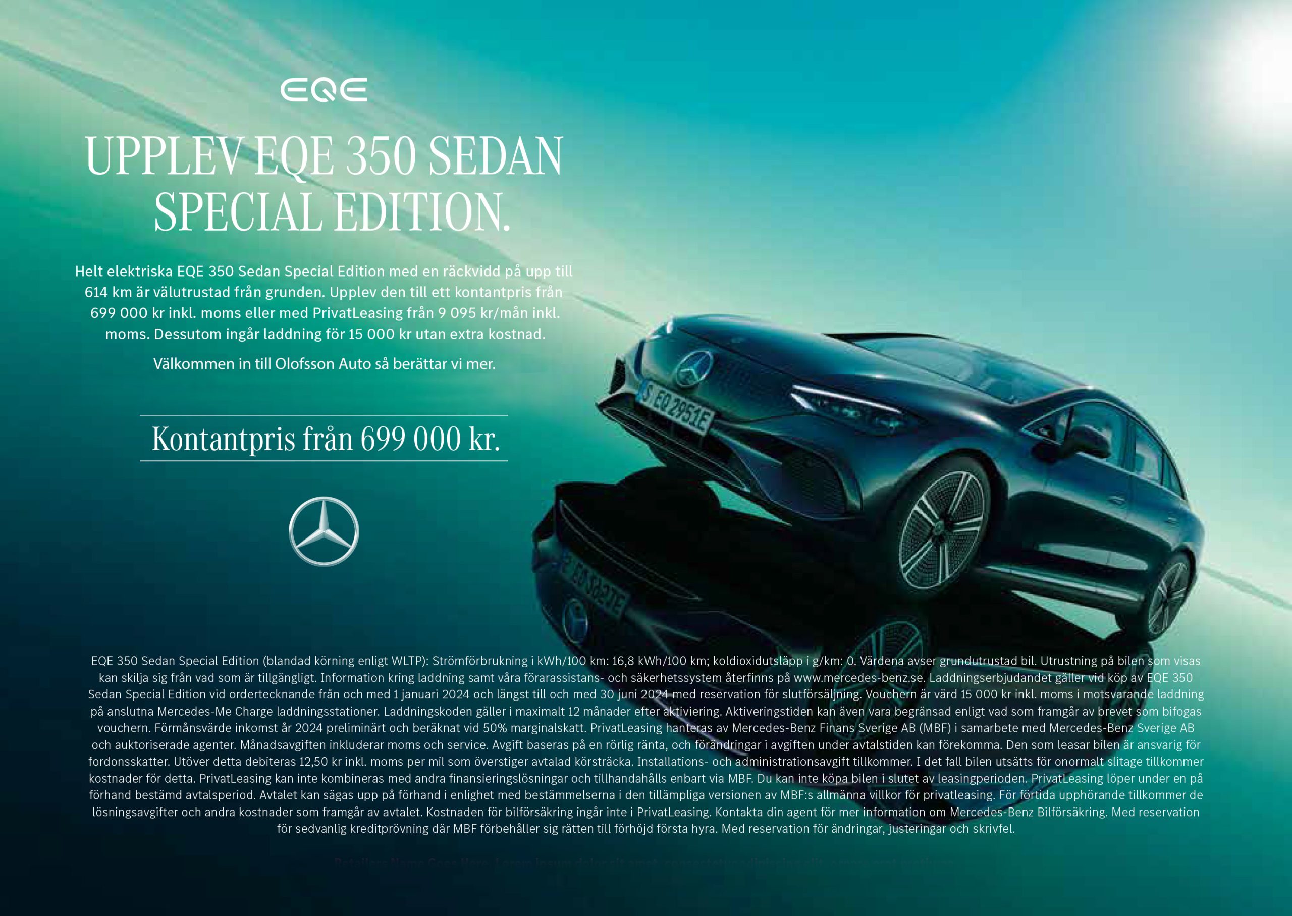 Upplev helt elektriska EQE 350 Sedan Special Edition